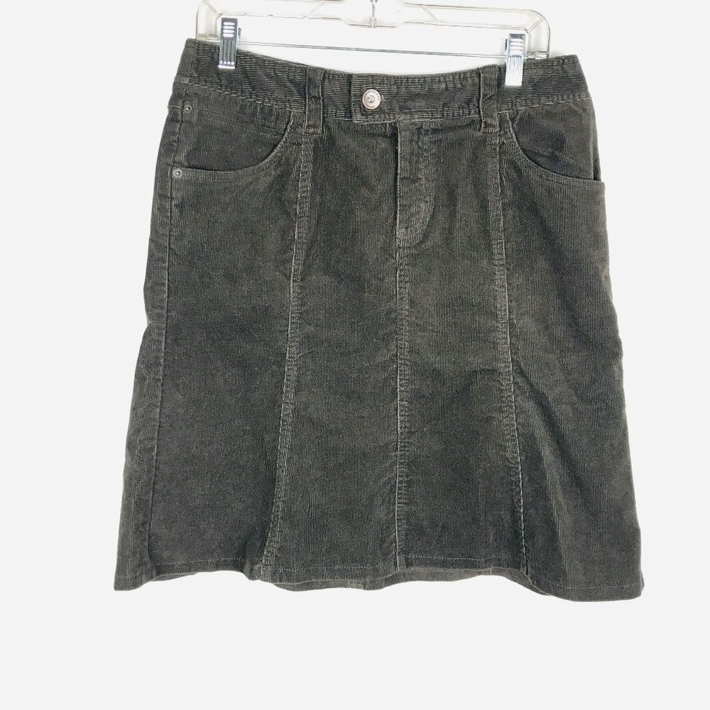 Bass Corduroy Stretch Trumpet Skirt Brown